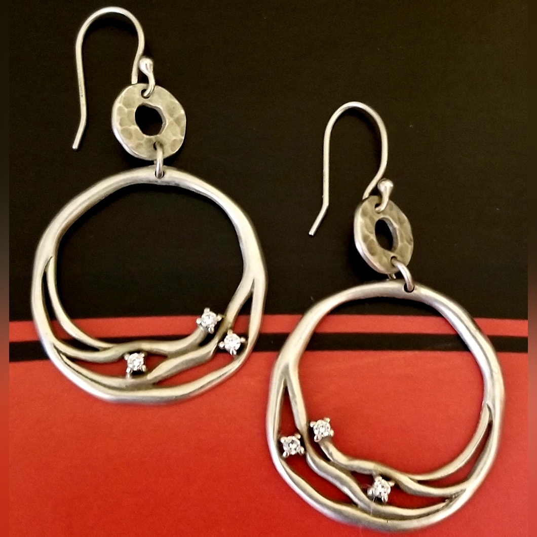 Rare Silpada Sterling Silver & Zirconia Earrings
